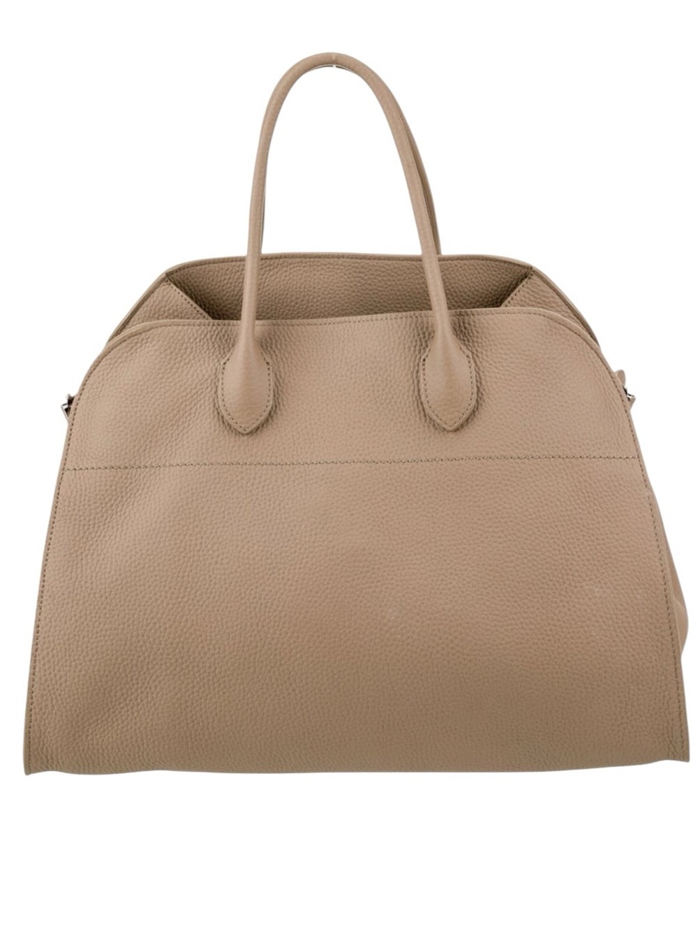 The Row Soft Margaux 15 Dark Taupe 2025 Pebbled Calfskin Silver Hardware
